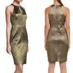 Trina Turk metallic zigzag jacquard cocktail dress size 2 Photo 1