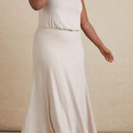 Anthropologie  Lourdes Maxi Sweater Dress Size Small Cream Sleeveless Cowl Neck Photo 0