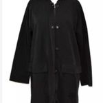 Eileen Fisher Full Double Zip Hooded Jacket Rain Coat Black Small Photo 0