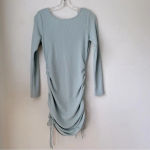 Princess Polly Brinley Light Blue Rib Knit Open Back Long Sleeve Bodycon Dress 2 Photo 4