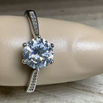 1.5 Ct Moissanite 925 Sterling Silver Solitaire Wedding Promise Ring Sz 8.5 Photo 0