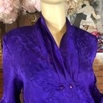 VINTAGE 1980'S PETITES BY ANN HILL PURPLE BROCADE BLOUSE (MP) Size undefined Photo 5