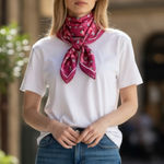 BCBGeneration NWT BCBGenration Classic Printed Plum SquareScarf Small Photo 0