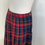 Vintage Pleated Plaid Skirt Red Tartan School Girl Crustpunk Blue Size 8 Photo 1