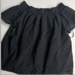 Nanette Lepore Black Off the Shoulder Eyelet Blouse Top Photo 2