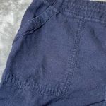 Talbots Elastic Waist Shorts Womens 12 Navy Blue Embroidered Hem Drawstring Photo 4
