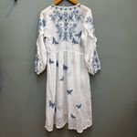 Johnny Was  Lulu Butterfly Embroidered Ruffle-sleeve Dress In White XS Photo 10