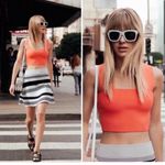 ALC Frank A.L.C. Ali Crop Top Coral Sunset Y2K Banded Sleeveless Square Neckline Photo 1