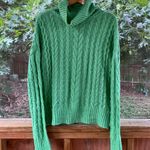 J.O.A. Just One Answer Women's Green Cable Knit Turtleneck Sweater Size L Size L Photo 0