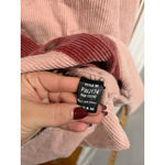 POL Colorblock Corduroy Shacket Pink Rust Frayed Hem Oversized XL Photo 2