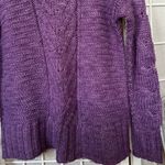 American Eagle Purple Chunky Cable Knit Crewneck Sweater Photo 3