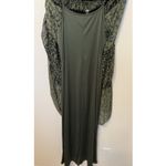 Figueroa & Flower Animal‎ Print Maxi Dress L Green Floral Cottage core Boho Slip Size L Photo 9
