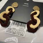 Mango NWT  Resin Pendant Earrings in Burgundy 67094423 Coba Photo 3