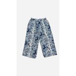 Briggs New York Briggs Women Blue White Paisley Print Wide Leg Cropped Pants Size 10 Linen Blend Photo 3