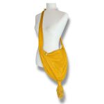 Vintage Retro 1980s Brio! Leather Bag Slouchy Hobo Woven Balloon Purse Yellow Photo 6