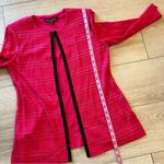 Ming Wang  Hot Pink Black Textured Striped Acrylic Cardigan Sweater Size PXS Photo 5