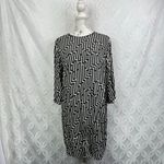 H&M GP & J Baker x  Patterned Woven 3/4 Sleeve Trumpet Sleeves‎ Dress Size 8 Photo 2