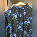 Shoshanna Kiana Mixed Floral Mini Dress cocktail long sleeve mock neck navy Photo 8