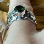Natural Chrome Diopside Sterling Silver Butterfly Ring Size 6 Photo 1