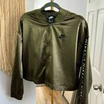 Nike Womens NSW Air Track Full Zip Jacket Green Satin Size Small Photo 3