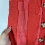 Urban Romantics  Red Striped Sleeveless Button Up Linen Blend Dress L Photo 7