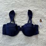 Time And Tru  Swim Navy Blue Ruffle Underwire Bikini Top Photo 3