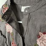 Lucky Brand  embroidered floral ruffle long sleeve snap button down shirt Size S Photo 8