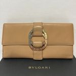 BVLGARI Calf Leather Trifold Wallet - Sand - Preowned Photo 0