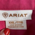 Ariat  XXL Shirt Cowgirl Pearl Snap Silver Studded Embroidered Rodeo Western Pink Photo 4