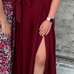 Showpo Maroon Strapless Jumpsuit Photo 0