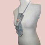 “Dainty Dapper” Blue Paisley Necktie necklace with Pink Accent Photo 2