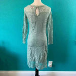 NWT Myntra All About You Green Lace Overlay Long Sleeve Midi Dress Size S Blue Photo 2