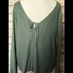 Anthropologie  cloth & stone green blouse tie back Photo 1