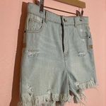 Amanda & Chelsea Chelsea & Violet Light Wash High Rise Distressed Cutoff Denim Shorts size 29 NWT Photo 4