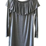 Chaser NWT  REVOLVE Heather Gray Knit Jersey Ruffle Off Shoulder Boho Dress SZ M Photo 0