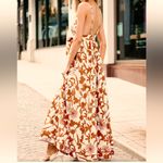 DREAM WEAVER PLUNGING NECK FLORAL MAXI DRESS (CREAM/MULTI) M Brown Size M Photo 3