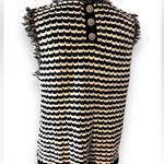 ZARA striped fringe sleeveless sweater vest dazzling buttons accent size medium Photo 2