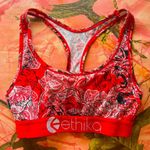Ettika ethika red paisley print sports bra racer back  Photo 5