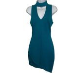 Adelyn Rae Turquoisel Green Bodycon Mini Dress Sleeveless Choker Neck EUC XS Photo 1
