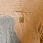 Carhartt Women's Small Pocket T-Shirt Speckled Light Pink Casual Loose Fit Top Photo 1