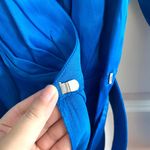 ZARA  Satin Belted Wrap Style Mini Dress in Blue Photo 6