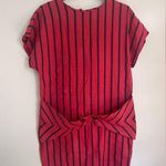 Chetta B Vintage 80s . Peter Novello Sherrie Bloom Red Blue Stripe Linen Dress M Photo 0