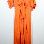 Free People New  Tangerine Tango Vintage Summer Linen Blend Maxi Dress Medium Photo 1
