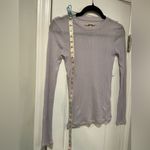 Madewell NWT Size XXS Variegated Ribbed Crewneck Long-Sleeve Tee Dusty Lavender Photo 4