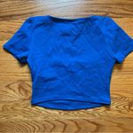ZARA  blue square neck crop top size large Photo 1