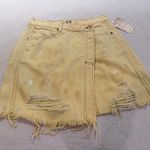 Free People Parker Wrap Butter Cream Distressed Denim Mini Skirt Size 27 New NWT Photo 5