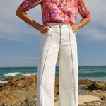 Johnny Was  The Braided Wide Leg Jeans White 30 Photo 0