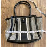 London Fog Vintage  Medium Tote Black Gray Women's Handbag Photo 3