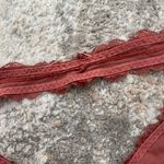 Free People Coral Rust Orange Galloon Lace Plunge V Neck Halter Dainty Bralette Photo 9