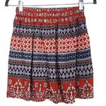 Raga Red and Blue Flirty Boho Mini Skirt NWT Size XS Boho Print Full Skirt Photo 0